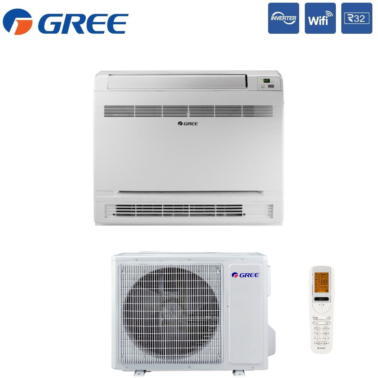climatizzatore condizionatore gree console 18000 btu geh18aa k6dna1f r 32 wi fi integrato novita