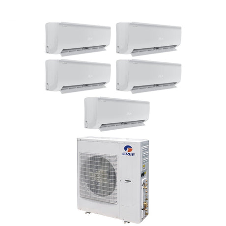 climatizzatore condizionatore gree penta split inverter serie bora plus 9_9_9_9_12 con gwhd 42 nk6lo r 32 wi fi optional 9000_9000_9000_9000_12000