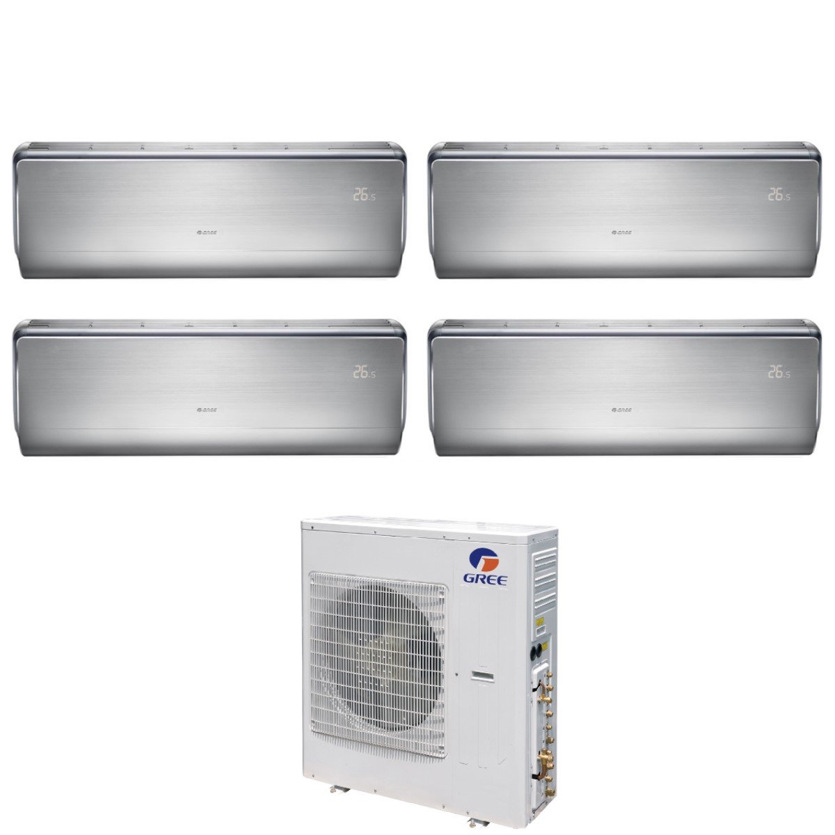 climatizzatore condizionatore gree quadri split inverter serie u crown 9_9_12_12 con gwhd 28 nk6oo r 32 wi fi integrato 9000_9000_12000_12000