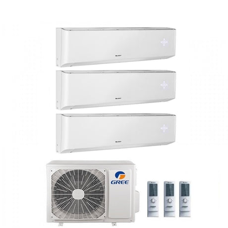 climatizzatore condizionatore gree trial split inverter serie amber 9_12_12 con gwhd24nk6lo r 32 wi fi 9000_12000_12000 new 2018
