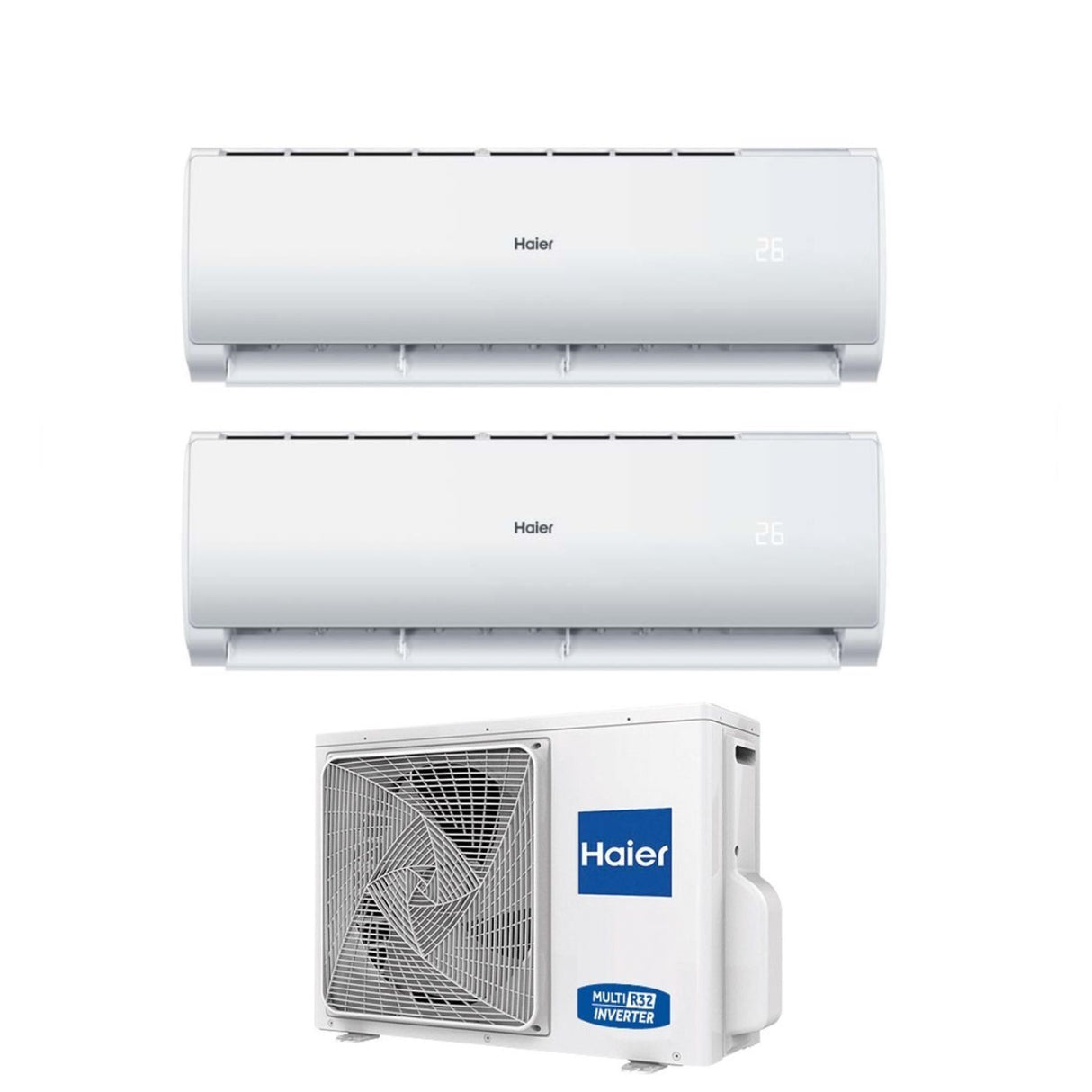 climatizzatore condizionatore haier dual split inverter serie geos plus 9_9 con 2u50meffra r 32 9000_9000