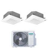 climatizzatore condizionatore hisense dual split inverter a cassetta 9_9 con 2amw42u4rgc r 32 wi fi optional 9000_9000 con telecomando e pannello incluso