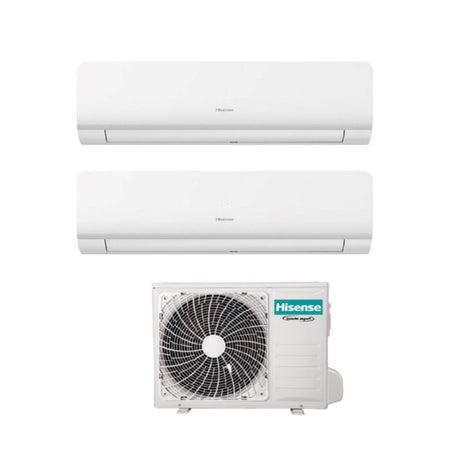 climatizzatore condizionatore hisense dual split inverter serie new energy 12_12 con 2amw50u4rxa r 32 wi fi integrato 12000_12000 novita