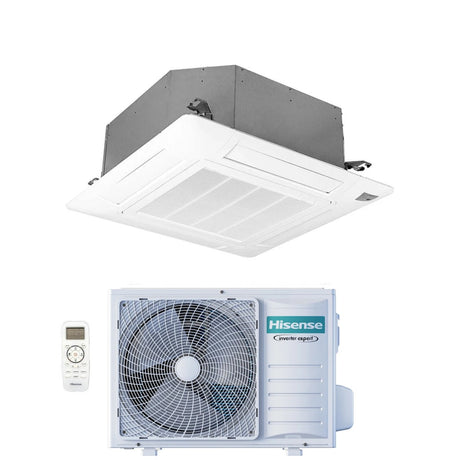 climatizzatore condizionatore hisense inverter a cassetta serie super 18000 btu act52ur4rcc8 _ auw52u4rs7 r 32 wi fi optional classe a__ a_ con telecomando e pannello incluso