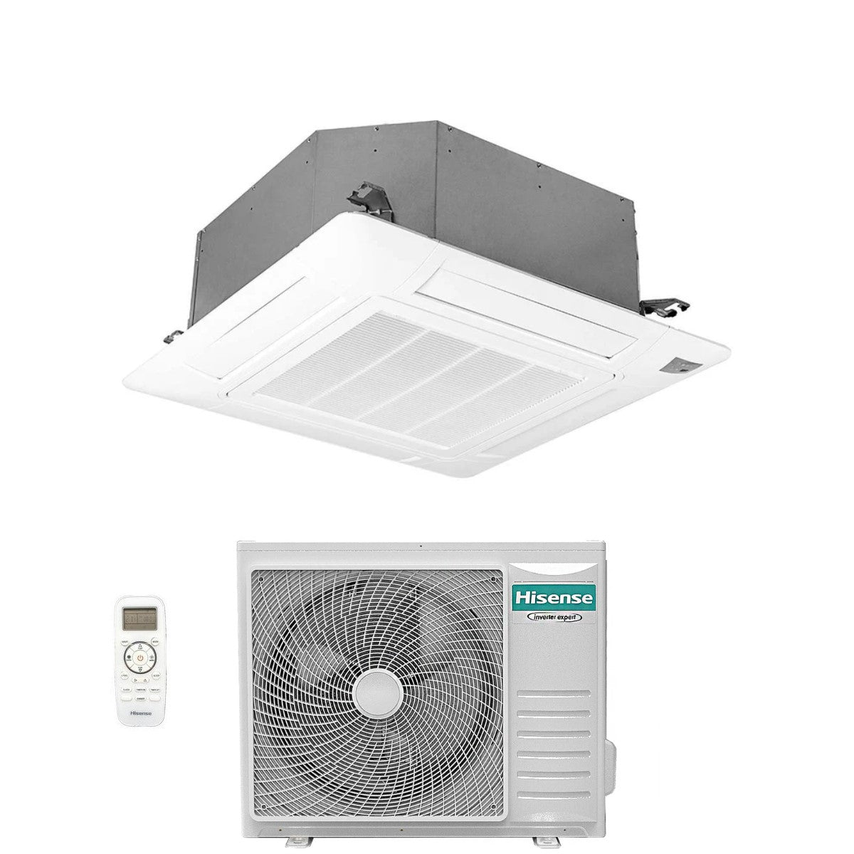 climatizzatore condizionatore hisense inverter a cassetta serie super 24000 btu act71ur4rjc8 _ auw71u4rj7 r 32 wi fi optional classe a__ a_ con telecomando e pannello incluso