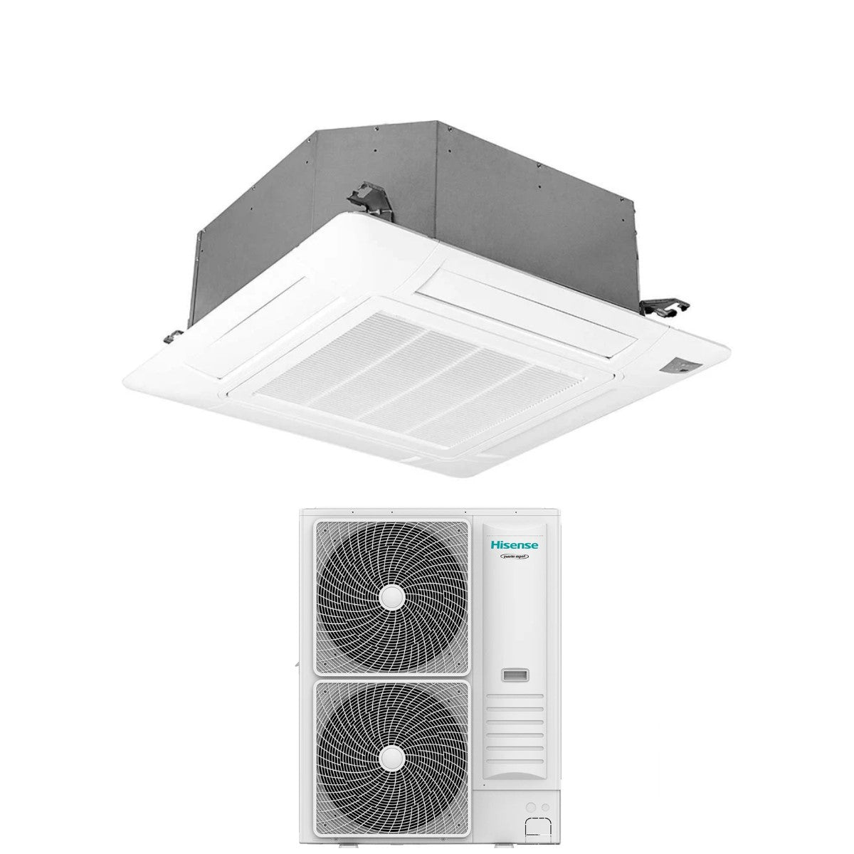 climatizzatore condizionatore hisense inverter a cassetta serie turbo 42000 btu auc125ur4rkc8 _ auw125u6rn8 r 32 wi fi optional con telecomando e pannello incluso