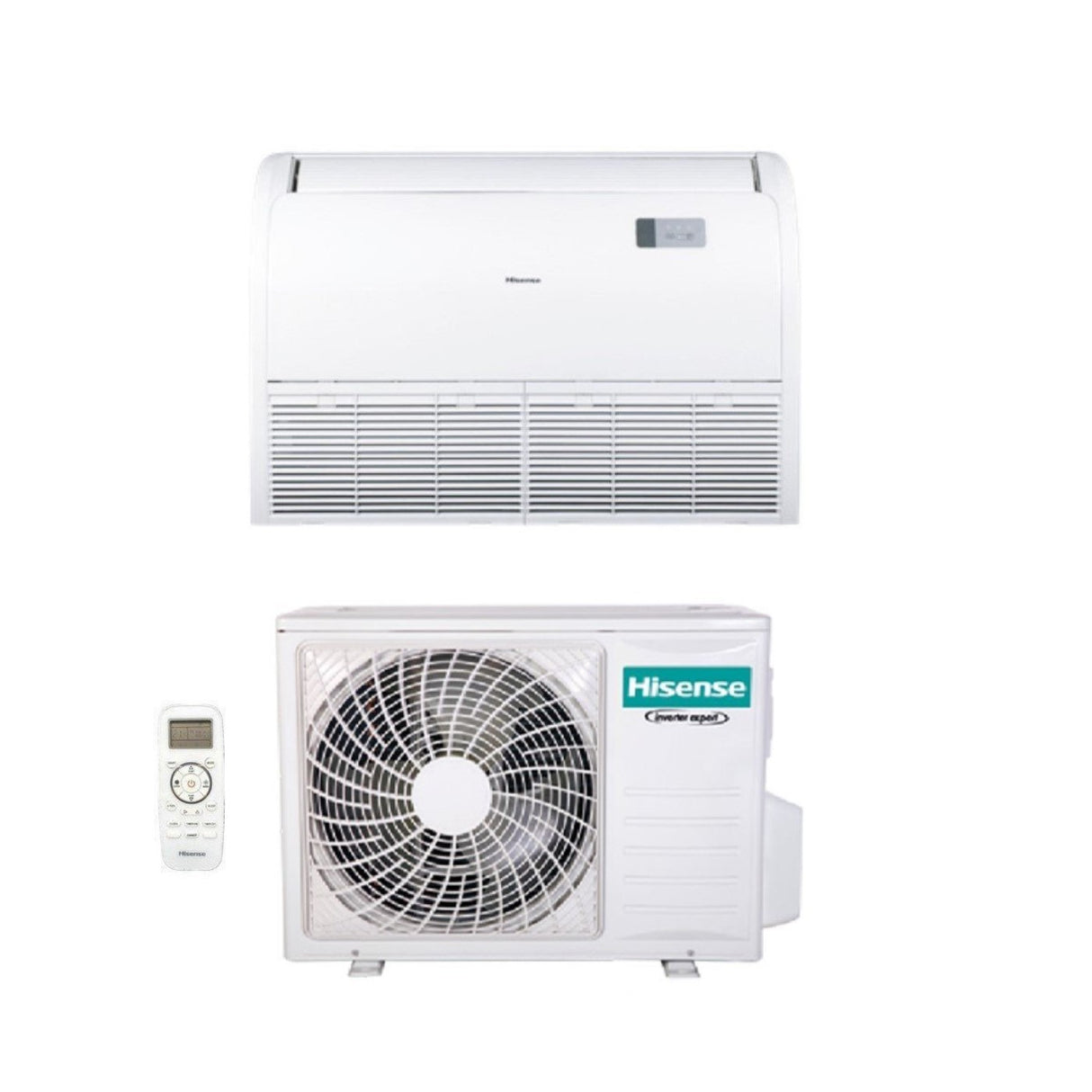 climatizzatore condizionatore hisense inverter soffitto pavimento 24000 btu auv71ur4sa3 _ auw71u4rf4 r 32 con telecomando di serie