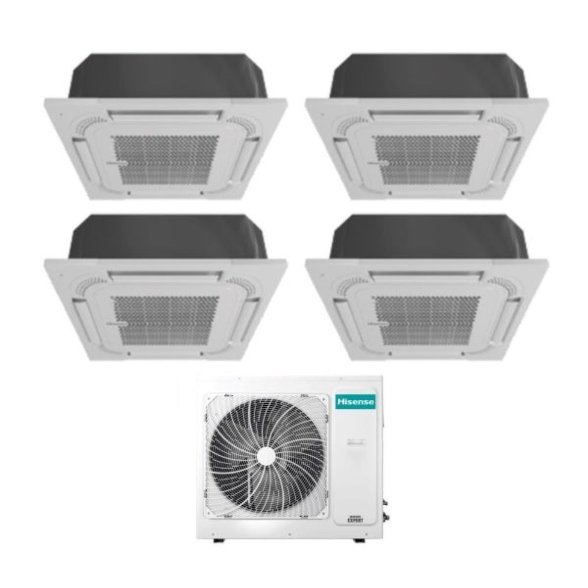 climatizzatore condizionatore hisense quadri split a cassetta 9_9_9_12 con 4amw81u4raa r 32 9000_9000_9000_12000 con telecomando e pannello incluso