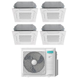 climatizzatore condizionatore hisense quadri split a cassetta 9_9_9_18 con 4amw105u4raa r 32 wi fi optional 9000_9000_9000_18000 con telecomando e pannello incluso novita