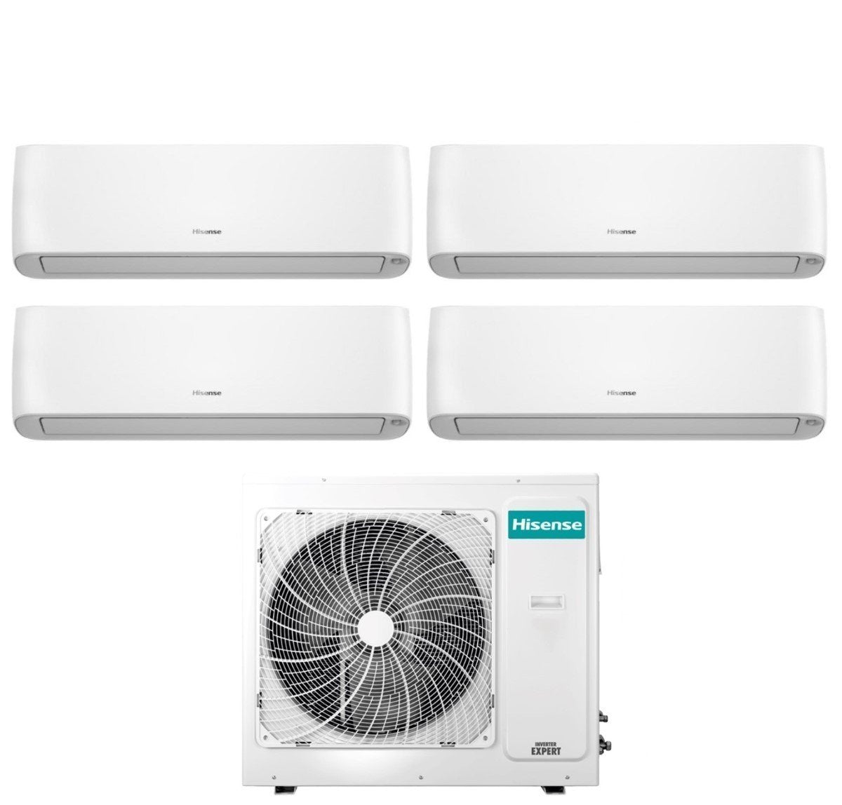 climatizzatore condizionatore hisense quadri split inverter serie hi energy 9_9_9_12 con 4amw105u4raa r 32 wi fi integrato 9000_9000_9000_12000 novita