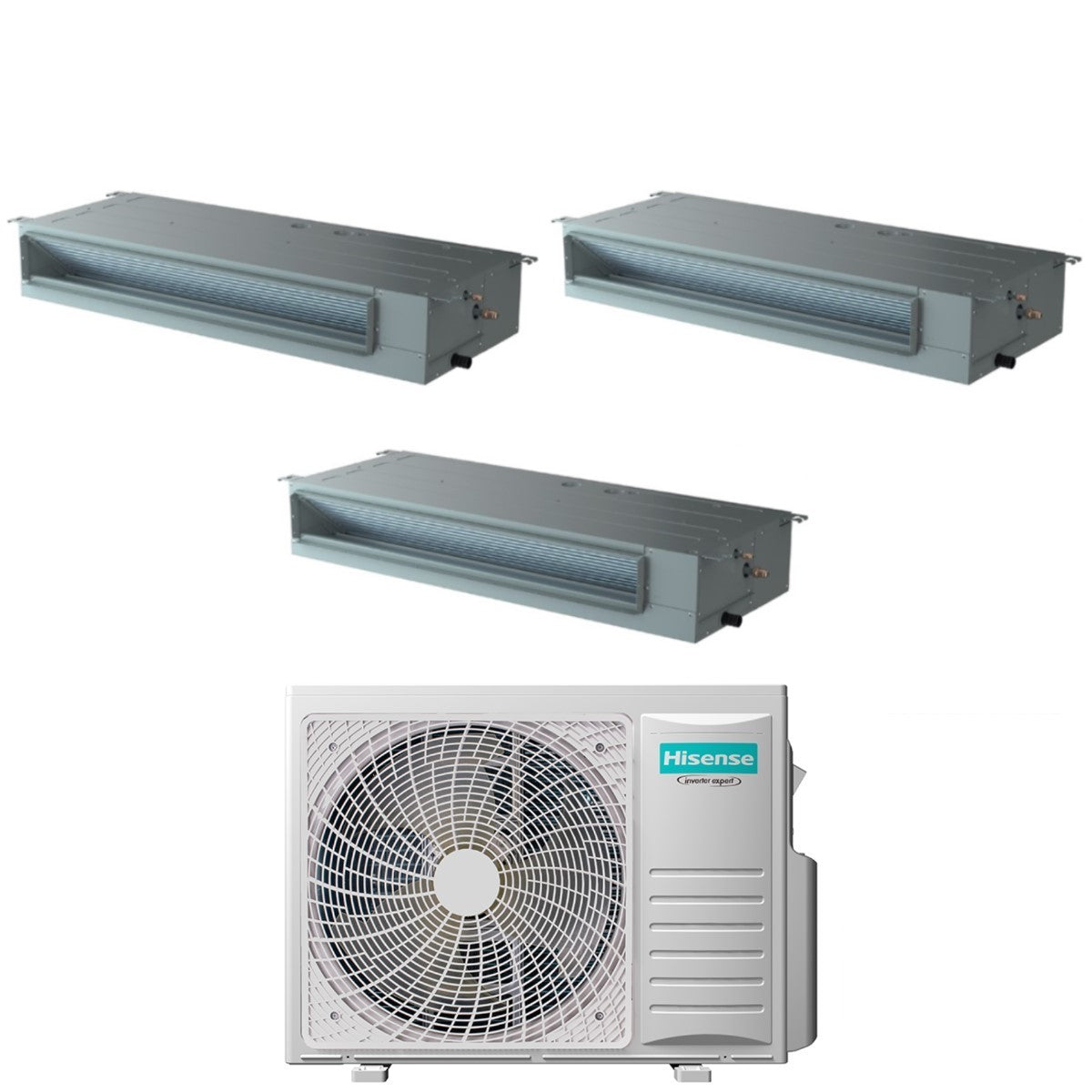 climatizzatore condizionatore hisense trial split inverter canalizzato canalizzabile 9+9+9 con 3amw52u4rja r 32 wi fi optional 9000+9000+9000 con telecomando di serie e cablato incluso