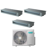 climatizzatore condizionatore hisense trial split inverter canalizzato canalizzabile 9+9+9 con 3amw52u4rja r 32 wi fi optional 9000+9000+9000 con telecomando di serie e cablato incluso