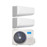 climatizzatore condizionatore midea dual split inverter serie exclusive 12+12 con m2oe 18hfn8 q r 32 wi fi optional 12000+12000