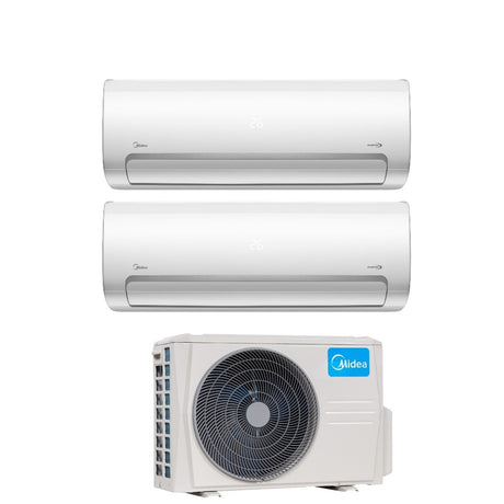 climatizzatore condizionatore midea dual split inverter serie mission pro 9_18 con m3o 27nf8 r 32 wi fi optional 9000_18000 new 2018
