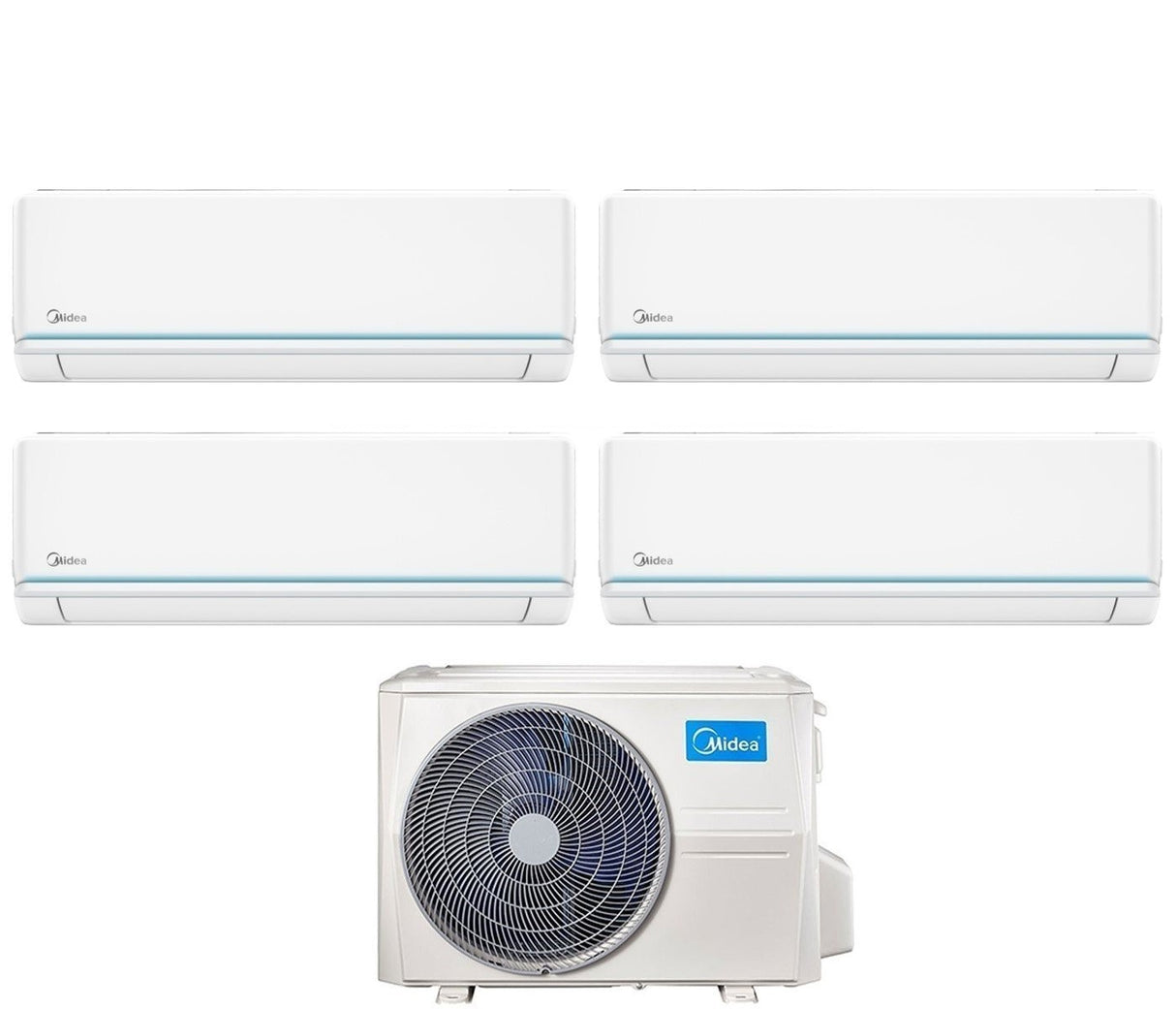 climatizzatore condizionatore midea quadri split inverter serie evolution 9_9_9_12 con m40b 36hfn8 r 32 wi fi optional 9000_9000_9000_12000