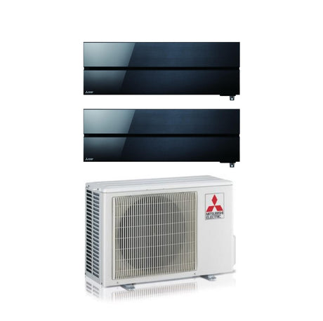 climatizzatore condizionatore mitsubishi electric dual split inverter serie kirigamine style msz ln 12_12 con mxz 2f53vf onyx black wi fi r 32 12000_12000 nero new 2018