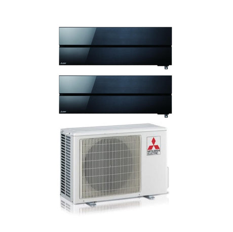 climatizzatore condizionatore mitsubishi electric dual split inverter serie kirigamine style msz ln 9_12 con mxz 2f53vf onyx black wi fi r 32 9000_12000 nero new 2018