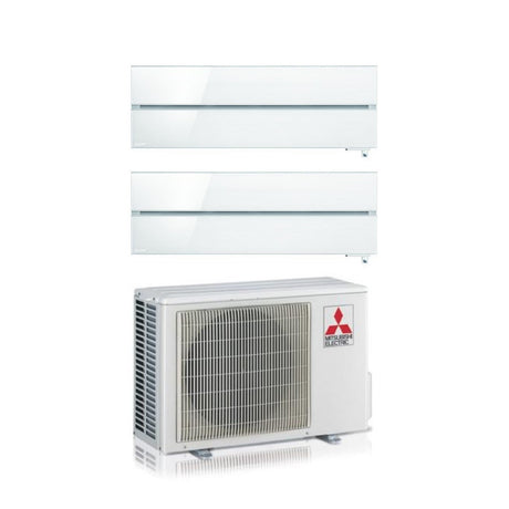 climatizzatore condizionatore mitsubishi electric dual split inverter serie kirigamine style msz ln 9_18 con mxz 2f53vf pearl white r 32 wi fi integrato colore bianco perla 9000_18000