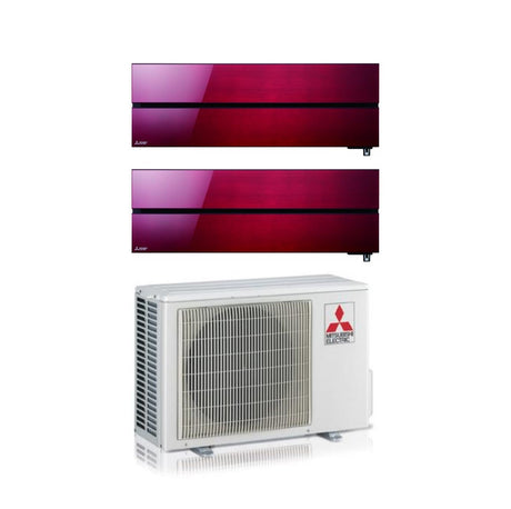 climatizzatore condizionatore mitsubishi electric dual split inverter serie kirigamine style msz ln 9_9 con mxz 2f42vf ruby red wi fi r 32 9000_9000 rosso