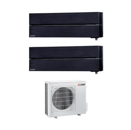 climatizzatore condizionatore mitsubishi electric dual split inverter serie kirigamine style msz ln 9_9 con mxz 2f53vf onyx black wi fi r 32 9000_9000 nero new 2018