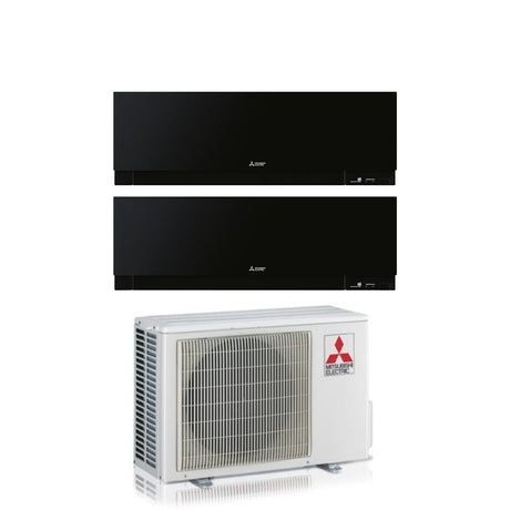 climatizzatore condizionatore mitsubishi electric dual split inverter serie kirigamine zen black msz ef 12_12 con mxz 2f53vf black r 32 wi fi integrato colore nero 12000_12000