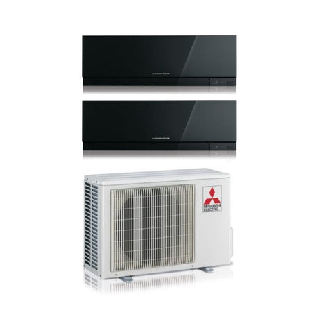 climatizzatore condizionatore mitsubishi electric dual split inverter serie kirigamine zen black msz ef 9_9 con mxz 2f33vf black r 32 wi fi integrato colore nero 9000_9000
