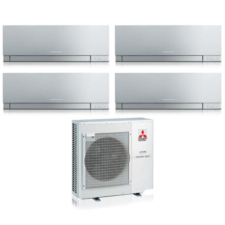 climatizzatore condizionatore mitsubishi electric quadri split inverter serie kirigamine zen silver msz ef 7_9_9_9 con mxz 4f72vf r 32 wi fi integrato colore argento 7000_9000_9000_9000