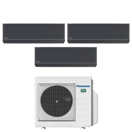 climatizzatore condizionatore panasonic trial split inverter serie etherea dark 7_12_12 con cu 3z68tbe r 32 wi fi integrato colore grigio grafite 7000_12000_12000