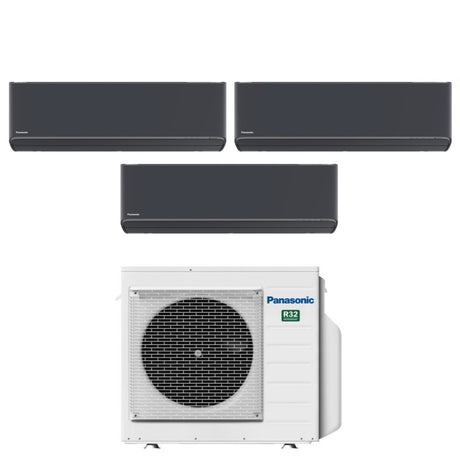 climatizzatore condizionatore panasonic trial split inverter serie etherea dark 7_7_7 con cu 3z52tbe r 32 wi fi integrato colore grigio grafite 7000_7000_7000