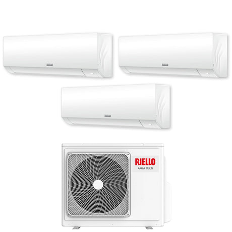 climatizzatore condizionatore riello trial split inverter serie aaria plus 9_9_12 con aaria multi 370 p r 32 wi fi optional 9000_9000_12000