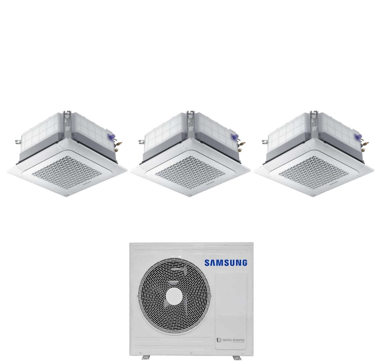 climatizzatore condizionatore samsung trial split inverter cassetta 4 vie mini windfree 18_18_18 con aj100txj5kg eu r 32 18000_18000_18000 wi fi optional con griglia inclusa