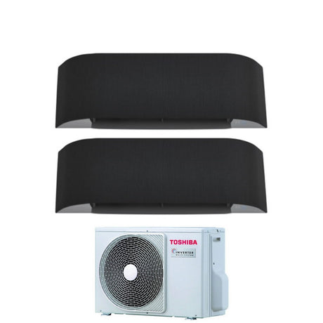 climatizzatore condizionatore toshiba dual split inverter serie haori 10_13 9_12 con ras 2m18u2avg e r 32 wi fi integrato 10000_13000 9000_12000 colore grigio scuro