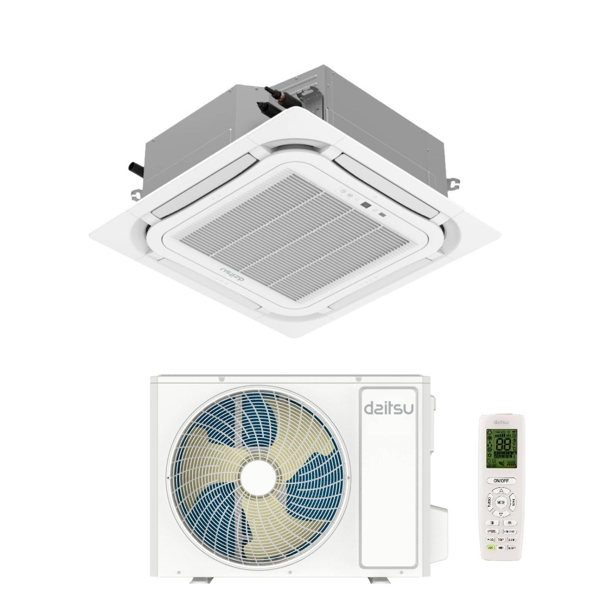 daitsu condizionatore a cassetta daitsu 36000 btu aud36kdbs monofase r 32 wi fi optional con telecomando e griglia