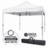 divina garden gazebo richiudibile professionale market pro 3x3 struttura in alluminio esagonale impermeabile bianco ean 8056157808855