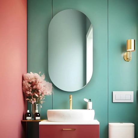 divina garden specchio da bagno ovale retroilluminato reversibile olivia led 50x100 ean 8056157809517