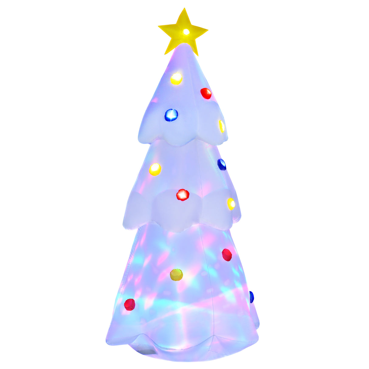 easycomfort easycomfort albero di natale bianco gonfiabile 245cm gigante e impermeabile con luci a led decorazione natalizia per esterni