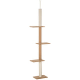 easycomfort easycomfort albero tiragraffi per gatti a 4 livelli con altezza regolabile marrone 43x27x228 260cm