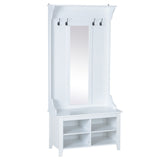 easycomfort easycomfort appendiabiti attaccapanni da terra con specchio scarpiera 4 ganci legno 80x40x170cm bianco ean 8054144139418