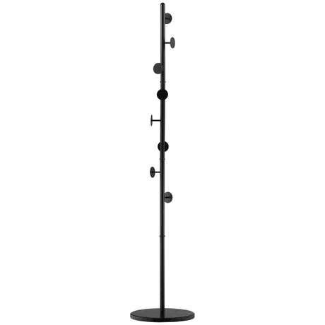 easycomfort easycomfort appendiabiti da terra con 8 ganci struttura in acciaio con base in marmo 35x35x170cm nero