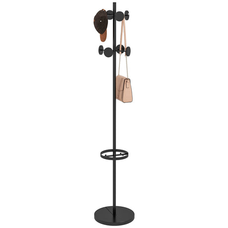 easycomfort easycomfort appendiabiti da terra con portaombrelli e 8 ganci a disco in metallo 34 x 177cm nero