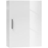 easycomfort easycomfort armadietto bagno da parete in legno con 3 ripiani regolabili in vetro su 3 livelli 40x15x55 cm bianco