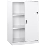 easycomfort easycomfort armadietto da ufficio a 3 ripiani con 2 chiavi di sicurezza in truciolato 80x40x120 cm bianco