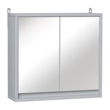 easycomfort easycomfort armadietto doppia porta a vetro con ripiano regolabile da bagno da parete legno 48x14 5x45cm grigio ean 8054111845229