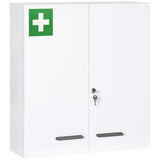 easycomfort easycomfort armadietto medicinali a 6 ripiani con serratura e 2 chiavi in acciaio 55x18x60 cm bianco