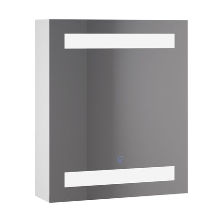 easycomfort easycomfort armadietto pensile da bagno con 1 anta specchio e luci a led 2 ripiani interni mdf bianco 60 x 50 x 15cm ean 8054144138923