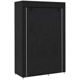 easycomfort easycomfort armadio guardaroba portatile in tessuto con 6 ripiani aperti e un appendino 103x43x162 5 cm nero