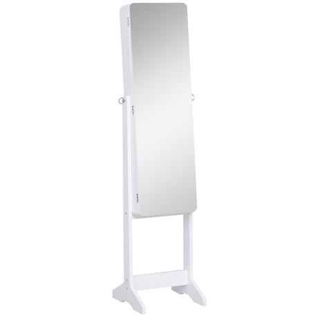 easycomfort easycomfort armadio portagioie portagioielli con specchio regolabile e illuminazione led legno bianco 30x146x36 cm