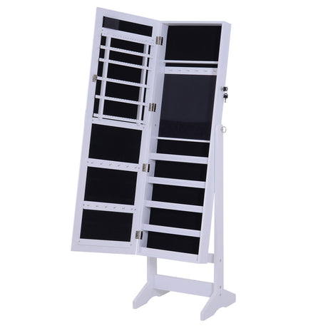 easycomfort easycomfort armadio portagioielli portagioie specchio regolabile 20 luci led legno bianco 40x37x146 cm