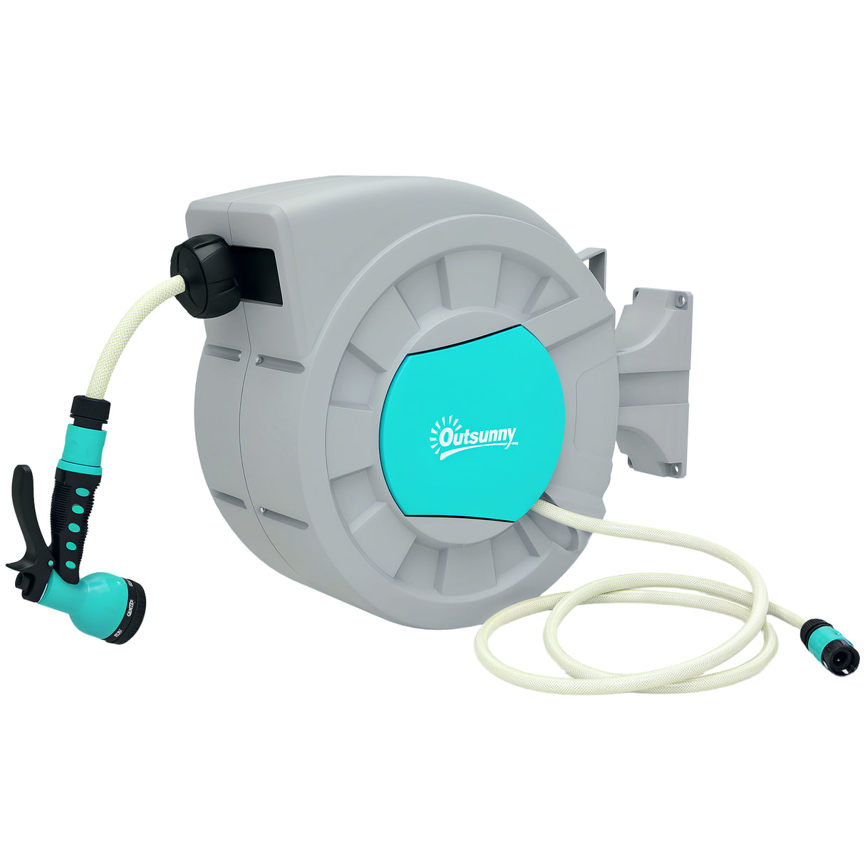 easycomfort easycomfort avvolgitubo automatico a parete e portatile lunghezza 302 m sistema di blocco e 7 getti verde