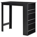 easycomfort easycomfort bancone da cucina tavolo alto con 3 mensole in legno tavolo da bar cucina arredamento moderno casa e bar 112x57x106cm nero